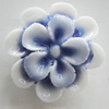 Porcelain Cabochons, No Hole Headwear & Costume Accessory, Flower Size:About 19mm, Sold By Bag