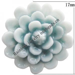 Porcelain Cabochons, No Hole Headwear & Costume Accessory, Flower Size:About 17mm, Sold By Bag