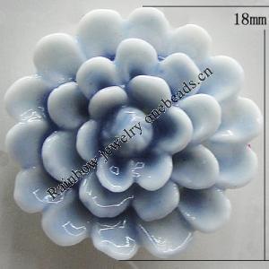 Porcelain Cabochons, No Hole Headwear & Costume Accessory, Flower Size:About 18mm, Sold By Bag