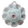 Porcelain Pendants, Flower Size:about 38mm Hole:3mm, Sold By Bag