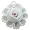 Porcelain Pendants, Flower Size:about 36mm Hole:3mm, Sold By Bag