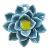 Porcelain Pendants, Flower Size:about 40mm Hole:3mm, Sold By Bag