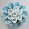 Porcelain Pendants, Flower Size:about 49mm, Sold By Bag