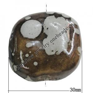 Porcelain Crackle Beads, About:30mm,Thick:5mm Hole:2mm, Sold by Bag