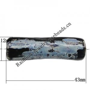 Porcelain Beads, Tube 43x12mm, Hole:2mm, Sold by Bag