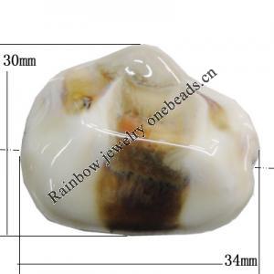 Porcelain Beads, 30x34mm, Hole:2mm, Sold by Bag