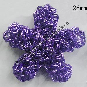 Iron Thread Component Handmade Lead-free, Flower 26mm, Sold by Bag
