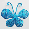 Iron Thread Component Handmade Lead-free, Butterfly 60x70mm, Sold by Bag