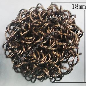 Iron Thread Component Handmade Lead-free, Round 18mm, Sold by Bag