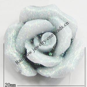 Resin Cabochons, No Hole Headwear & Costume Accessory, Flower, About 20mm in diameter, Sold by Bag