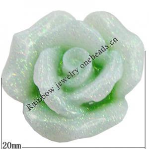 Resin Cabochons, No Hole Headwear & Costume Accessory, Flower, About 20mm in diameter, Sold by Bag