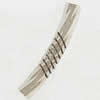 Copper/Brass Curved Tube with Fancy Flower Pattern, Lead Free, 5x32mm, Sold by Bag 