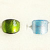 Lampwork Glass Rings, Silver Foil, Mix Color and Mix Style About 20-25mm Hole:17-19mm, Sold by Group