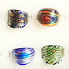 Lampwork Glass Rings, Mix Color and Mix Style About 20-25mm Hole:17-19mm, Sold by Group