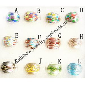 Lampwork Glass Rings, About 20-25mm Hole:17-19mm, Sold by PC