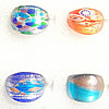 Lampwork Glass Rings, Mix Color and Mix Style About 16-25mm Hole:17-19mm, Sold by Group