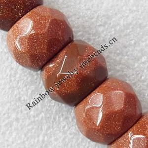 Gold sand Stone Beads, Faceted Rondelle 6x10mm Hole:About 1.5mm, Sold per 15.7-inch strand