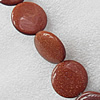 Gold sand Stone Beads, Flat Round 20mm Hole:About 1.5mm, Sold per 15.7-inch strand