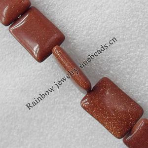 Gold sand Stone Beads, Rectangle 14x20mm Hole:About 1.5mm, Sold per 15.7-inch strand