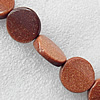 Gold sand Stone Beads, Flat Round 20mm Hole:About 1.5mm, Sold per 15.7-inch strand