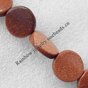 Gold sand Stone Beads, Flat Round 20mm Hole:About 1.5mm, Sold per 15.7-inch strand
