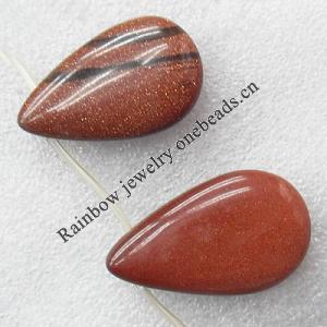 Gold sand Stone Beads, Teardrop 27x47mm Hole:About 1.5mm, Sold by PC