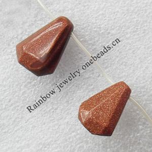 Gold sand Stone Beads, 17x21mm Hole:About 1.5mm, Sold by PC 