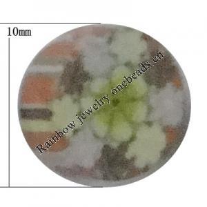 Pottery Clay Cabochons, NO-Hole Jewelry Fingings, Coin 10mm Thick:About 5mm, Sold by Bag