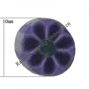 Pottery Clay Cabochons, NO-Hole Jewelry Fingings, Coin 10mm Thick:About 5mm, Sold by Bag