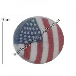 Pottery Clay Cabochons, NO-Hole Jewelry Fingings, Coin 10mm Thick:About 5mm, Sold by Bag