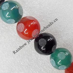 Gemstone beads, Agate(dyed), Mix Color Faceted Round 10mm Hole:1.5mm, Sold per 15.7-inch strand