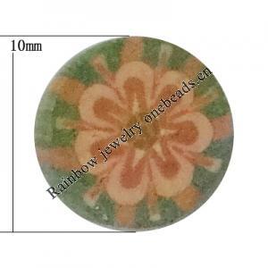 Pottery Clay Cabochons, NO-Hole Jewelry Fingings, Coin 10mm Thick:About 5mm, Sold by Bag