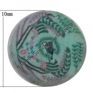 Pottery Clay Cabochons, NO-Hole Jewelry Fingings, Coin 10mm Thick:About 5mm, Sold by Bag