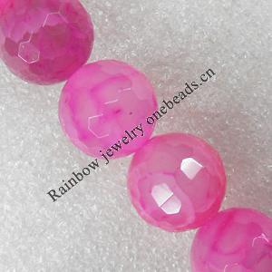Gemstone beads, Agate(dyed), Faceted Round 16mm Hole:1.5mm, Sold per 15.7-inch strand