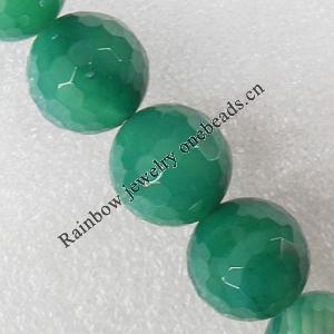 Gemstone beads, Agate(dyed), Faceted Round 18mm Hole:1.5mm, Sold per 15.7-inch strand