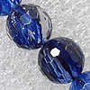 Blue sand Stone Beads, Faceted Round 4mm Hole:About 1.5mm, Sold per 15.7-inch strand