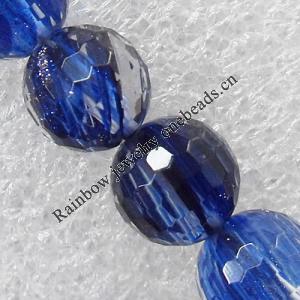 Blue sand Stone Beads, Faceted Round 6mm Hole:About 1.5mm, Sold per 15.7-inch strand