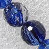 Blue sand Stone Beads, Faceted Round 6mm Hole:About 1.5mm, Sold per 15.7-inch strand