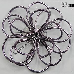 Iron Thread Component Handmade Lead-free, Flower 37mm, Sold by Bag