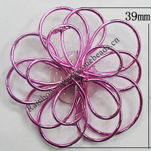 Iron Thread Component Handmade Lead-free, Flower 39mm, Sold by Bag