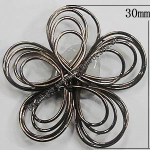 Iron Thread Component Handmade Lead-free, Flower 30mm, Sold by Bag