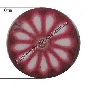 Pottery Clay Cabochons, NO-Hole Jewelry Fingings, Coin 10mm Thick:About 5mm, Sold by Bag