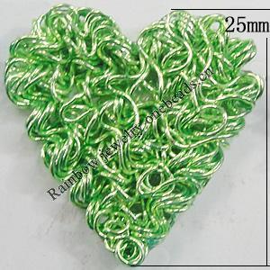 Iron Thread Component Handmade Lead-free, Heart 25mm, Sold by Bag