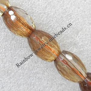 Gold sand Stone Beads, Faceted Oval 12x16mm Hole:About 1.5mm, Sold per 15.7-inch strand