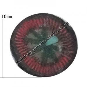 Pottery Clay Cabochons, NO-Hole Jewelry Fingings, Coin 10mm Thick:About 5mm, Sold by Bag