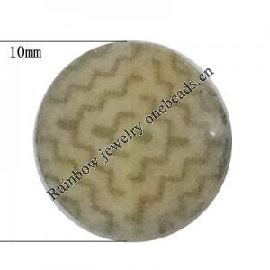 Pottery Clay Cabochons, NO-Hole Jewelry Fingings, Coin 10mm Thick:About 5mm, Sold by Bag