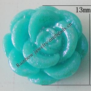 Resin Cabochons, No Hole Headwear & Costume Accessory, Flower, About 13mm in diameter, Sold by Bag