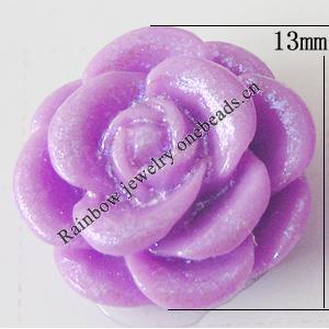 Resin Cabochons, No Hole Headwear & Costume Accessory, Flower, About 13mm in diameter, Sold by Bag