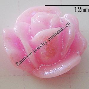 Resin Cabochons, No Hole Headwear & Costume Accessory, Flower, About 12mm in diameter, Sold by Bag