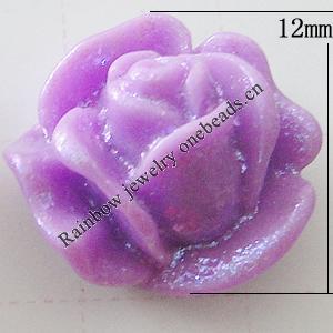 Resin Cabochons, No Hole Headwear & Costume Accessory, Flower, About 12mm in diameter, Sold by Bag